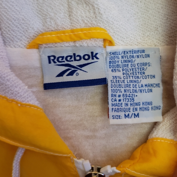 Vintage REEBOK Cropped Zip up Windbreaker Jacket Yellow - Picture 6 of 6
